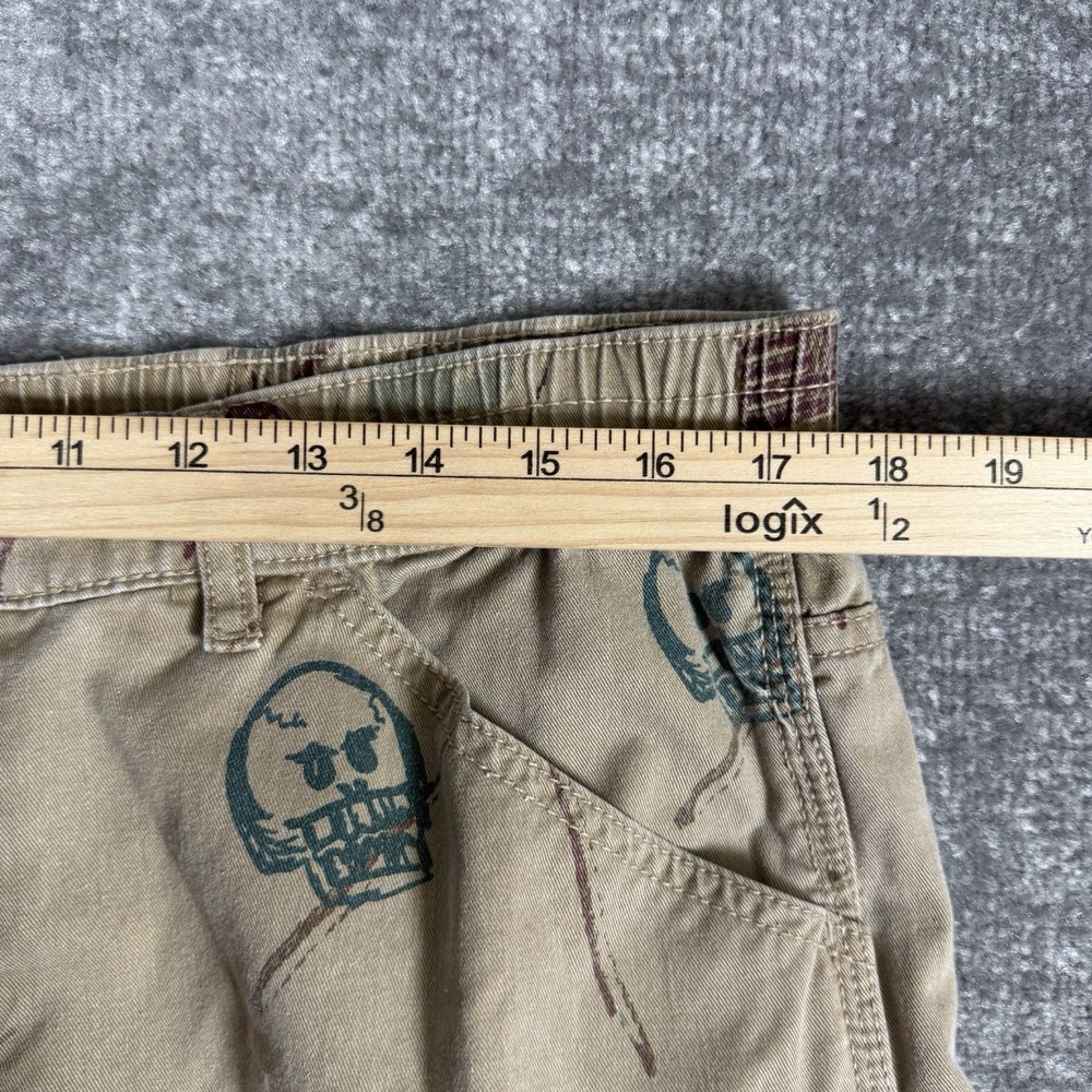 BDG Pants Men's Large Beige Double Knee Carpenter Bulldog Golf Skull Football - Picture 9 of 12